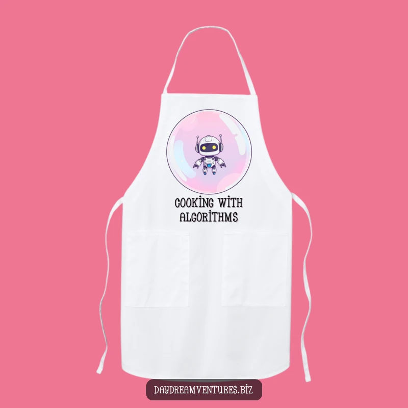 Funny Robot Apron: Kitchen Bubble Floating Chef Accessory Funny Gift