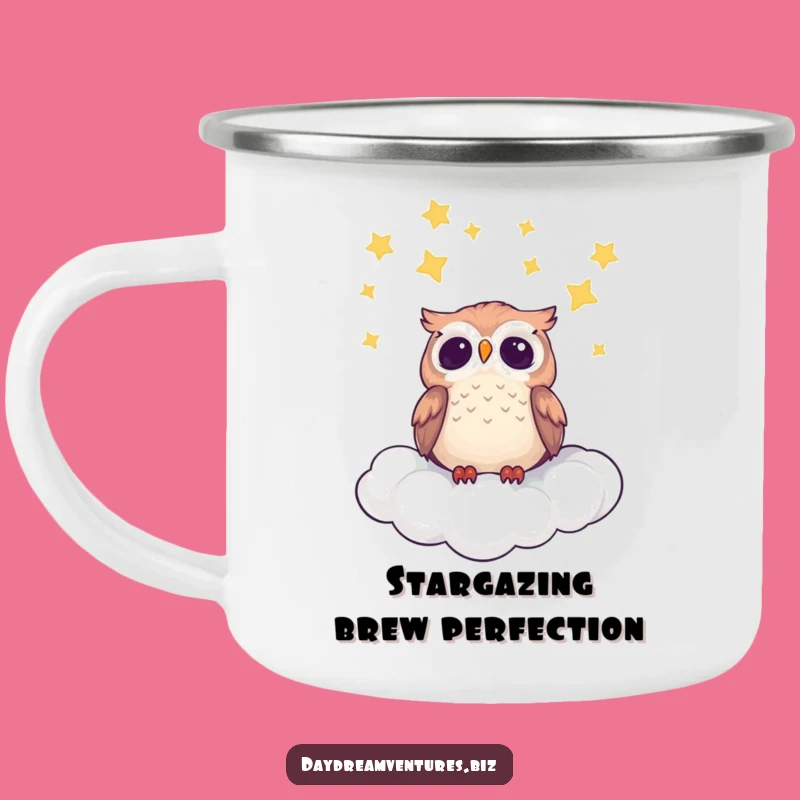 Funny Owl Camping Mug: Cute Star Gazer Enamel Cup, Ideal Funny Gift