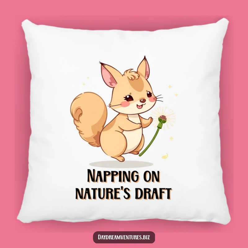 Funny Squirrel Dandelion Ride Pillow: Comfort with a Whimsical Touch