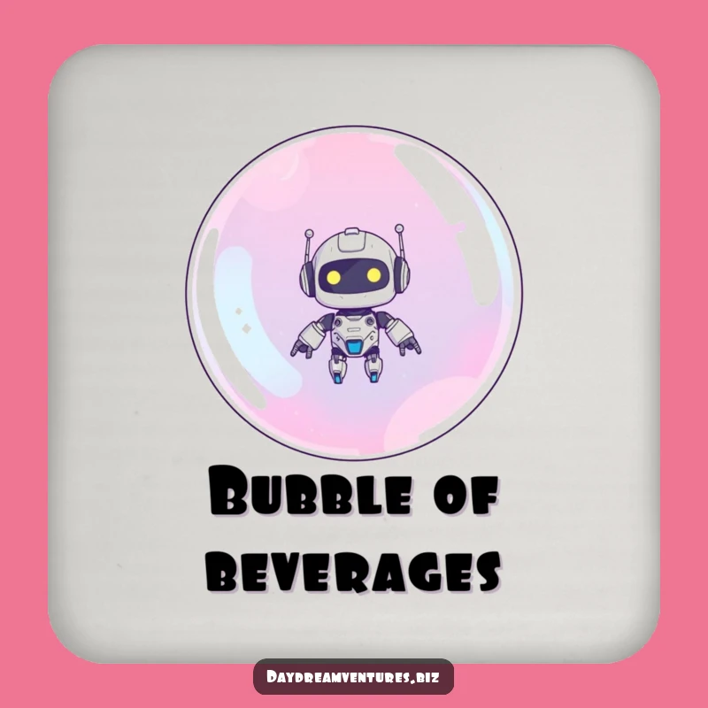 Funny Robot Drink Coaster: Bubble Floating Sci-Fi Coaster Funny Gift Set