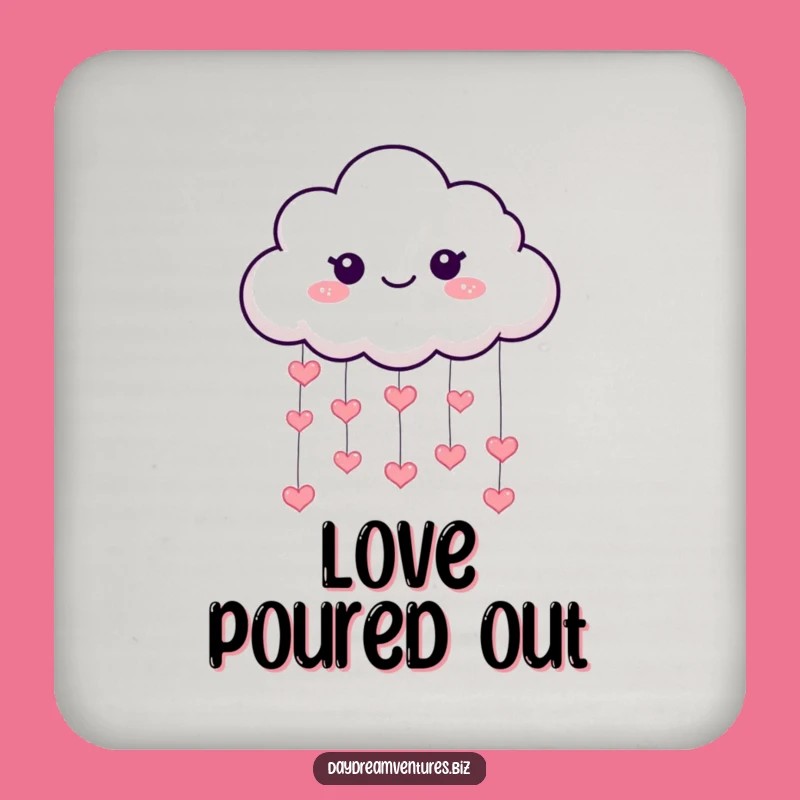 Funny Cloud Hearts Coaster Set: Protect Surfaces with Love Gift