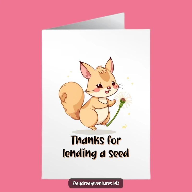 Free Printable Thank You Card: Squirrel's Breezy Ride, Grateful Downloadable Gift