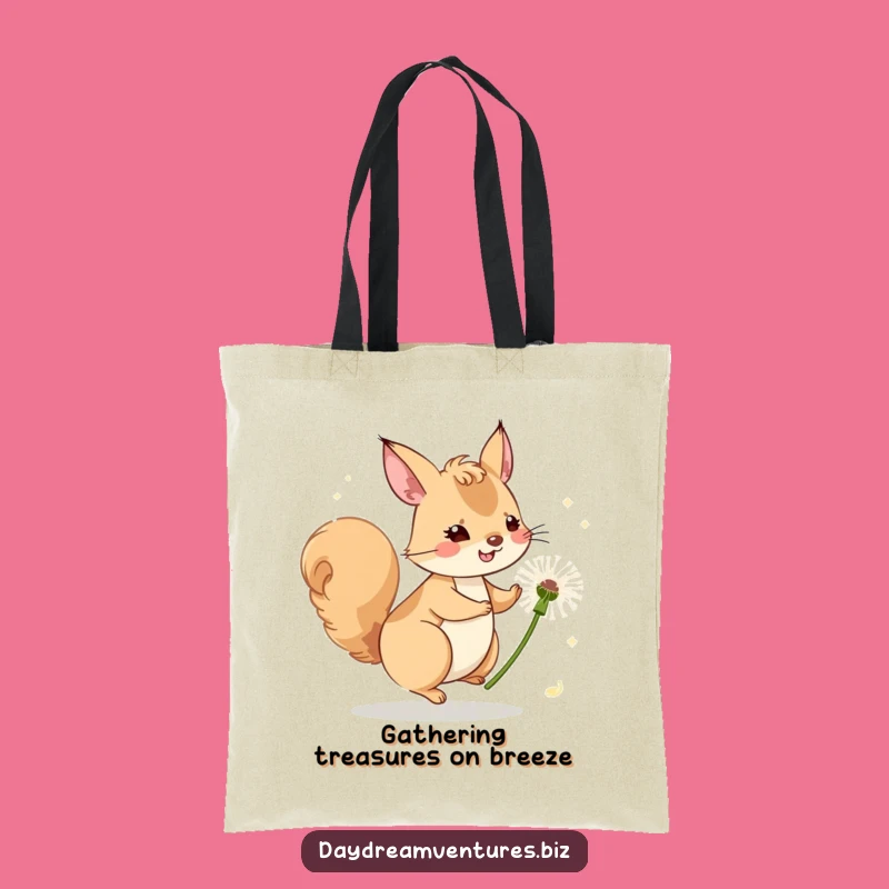 Funny Squirrel Dandelion Ride Tote Bag: Carry Your Adventures Lightly